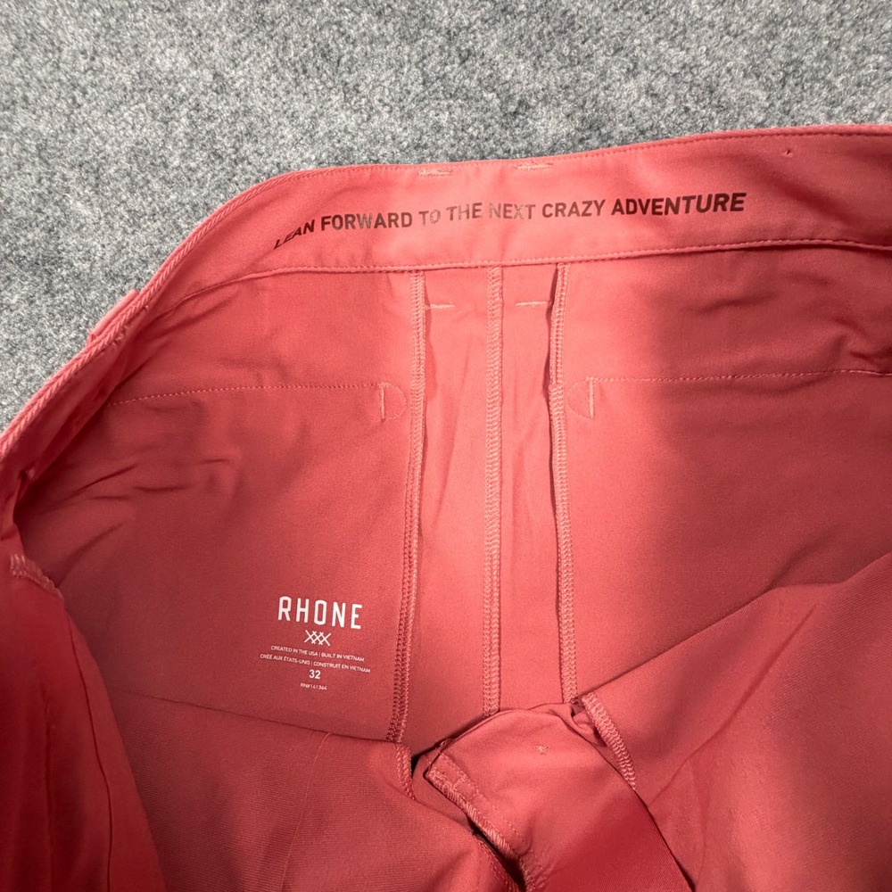 Rhone Commuter Shorts Mens 32 Coral Pink Stretch Performance Golf Casual 0751 - Picture 6 of 7